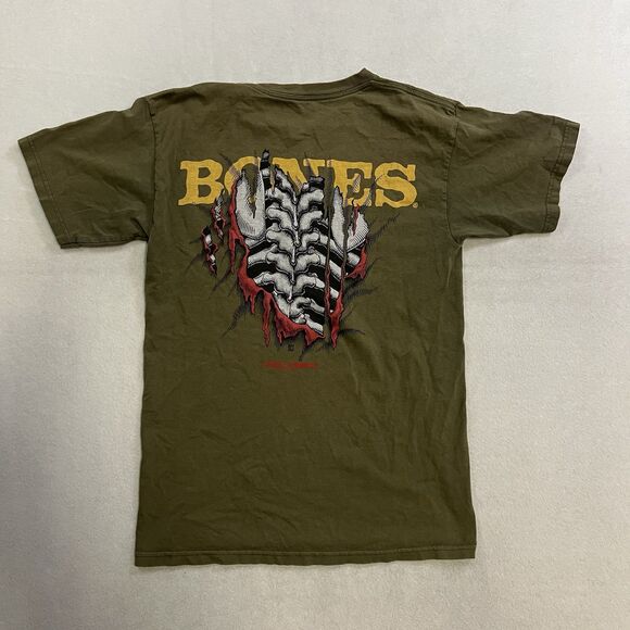Powell Peralta T-Shirt Mens Size Small Green Faded Skateboard Rib Cage Graphic - Picture 1 of 12